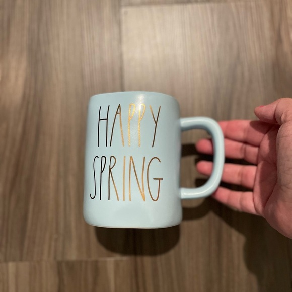 Rae Dunn by Magenta light Blue and Gold Happy Spring Ceramic Mug for Dining - Picture 5 of 11